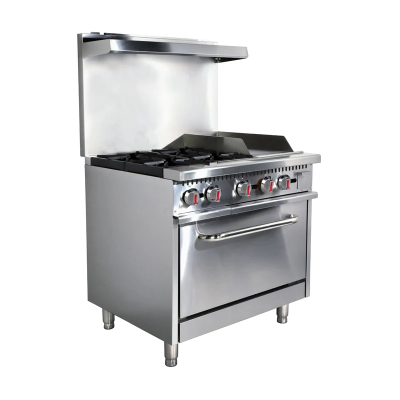 Turbo Range, 36" Range with 4 Burners & 12" Griddle top & Oven (TR-R36-G12-4B-J)