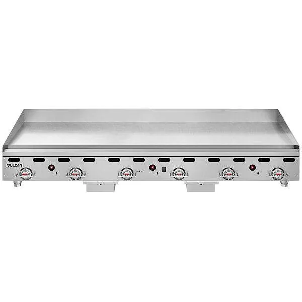Vulcan MSA-72-101 72" Countertop Natural Gas Griddle with Snap-Action Thermostatic Controls - 162,000 BTU
