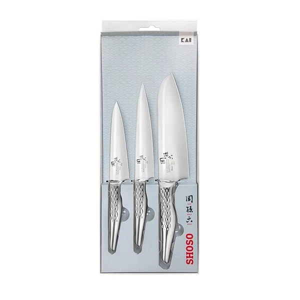 Set 3 couteaux SHOSO 12 15 18 Kai