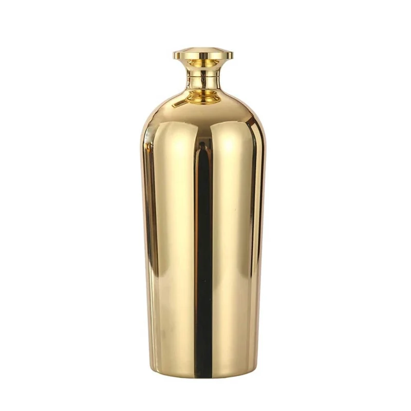 304 Stainless Steel Wine bottle with lid, Golden, 500ML