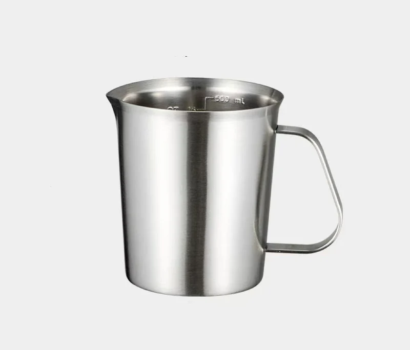 CHEFCO,SMC-500, Stainless Steel Measuring Cup with Clear Scale, Metal Liquid Measuring Cup, Reusable Measuring Jug with Handle(500ML)