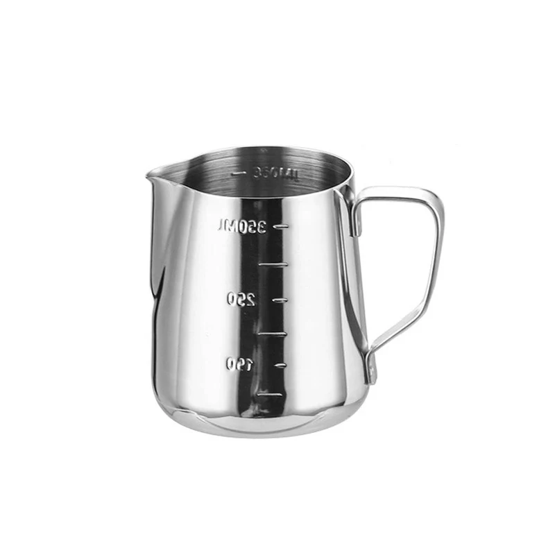 CHEFCO,SMC-350, Coffee Milk Frothing Pitcher Jug Stainless Steel Cappuccino Cream Frothing Jug Pitcher with Scale Barista Frother Pitcher for Latte Art Coffee Accessories (350ml)