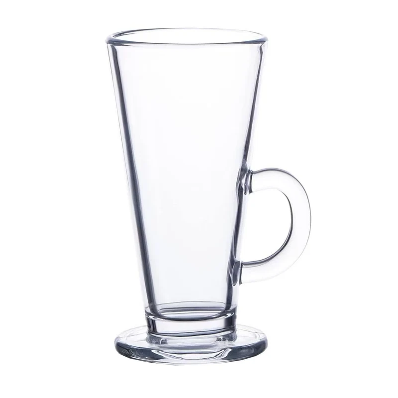 BlinkMax, KTZB99,280ml hefcaptain Irish Coffee Mug Tall glass, Latte Cups,Cappuccino and Hot Chocolate Mugs with Handle, Clear Glass x12pcs