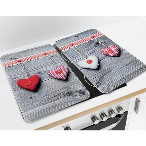 Set 2 couvre-plaques protection motifs Coeurs Wenko by Maximex