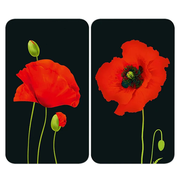 2 couvre-plaques protection motif coquelicots Wenko by Maximex