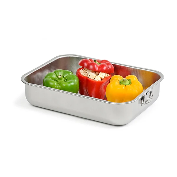 Plat à four rectangulaire en inox 35 x 26 cm Steel Pan