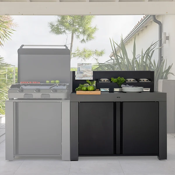Desserte de jardin Félix double porte gris cargo ENO