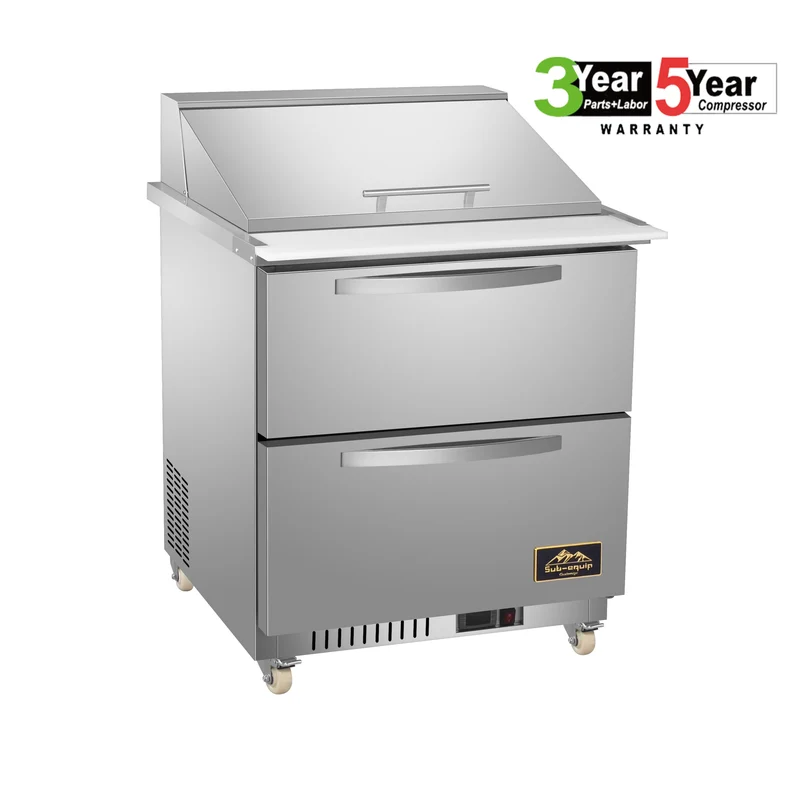 Sub-equip 29" Commercial Mega Top Cooler Salad and Sandwich Prep Table with 2 Drawers