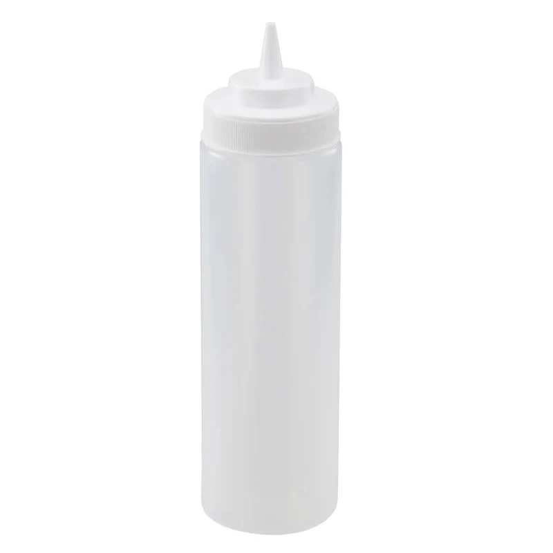 PSW-16 - 16oz Squeeze Bottles, Wide Mouth, Clear, 6pcs/pk