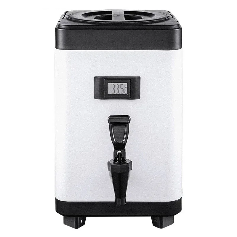 Insulated Beverage Dispenser With Thermometer, White (IBD-12L)