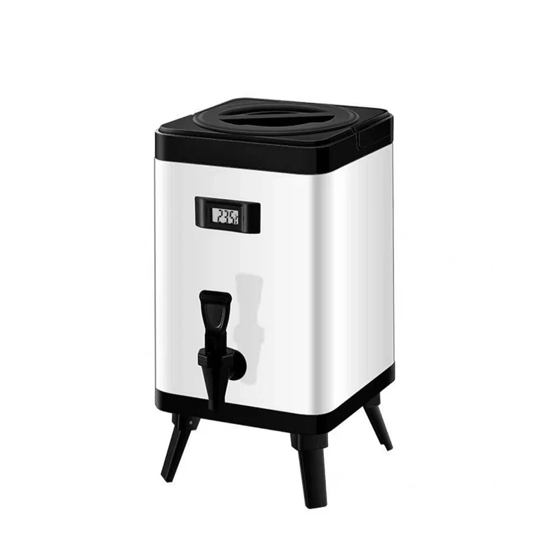 Insulated Beverage Dispenser With Thermometer, White (IBD-10L)