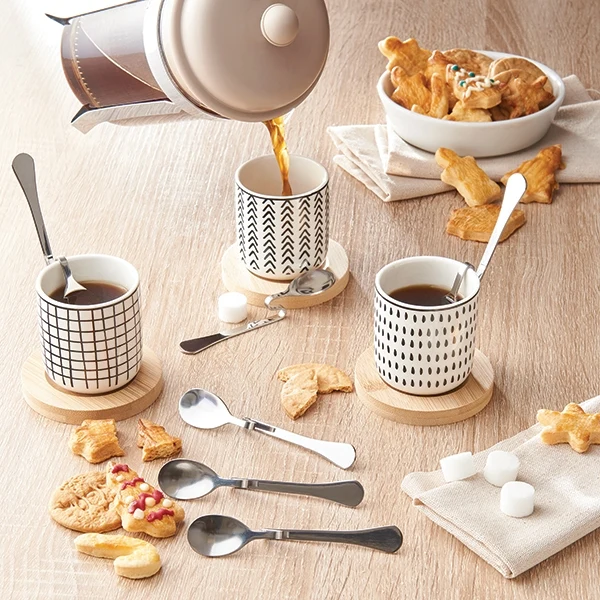 6 cuillères à café coudées inox 11 cm Mathon