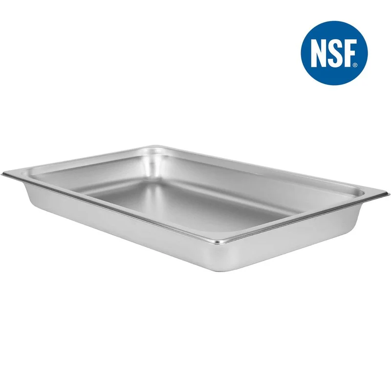 Full Size 2 1/2" Deep 22 Gauge Anti-Jam 304 Stainless Steel Steam Table Pan