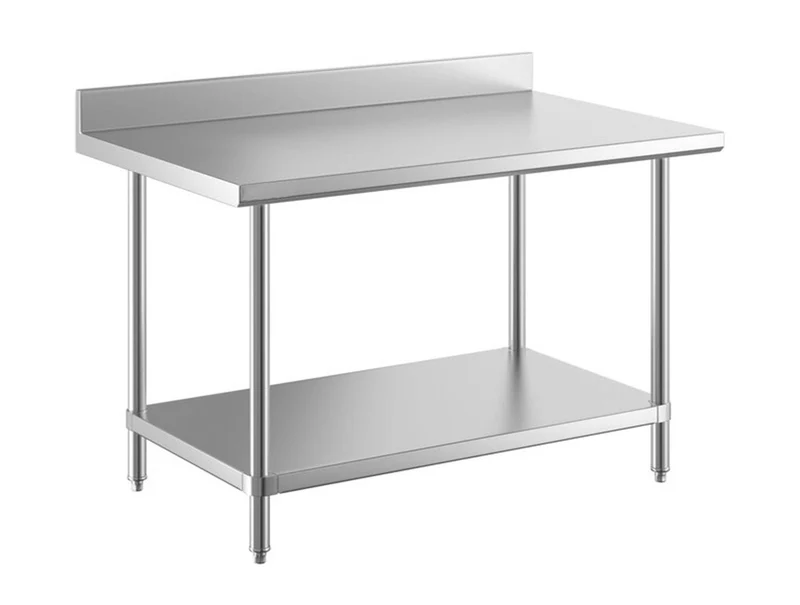 30" x 48" 14-Gauge Stainless Steel Commercial Work Table with 4" Backsplash and Undershelf