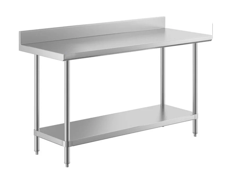 24" x 60" 14-Gauge Stainless Steel Commercial Work Table with 4" Backsplash and Undershelf