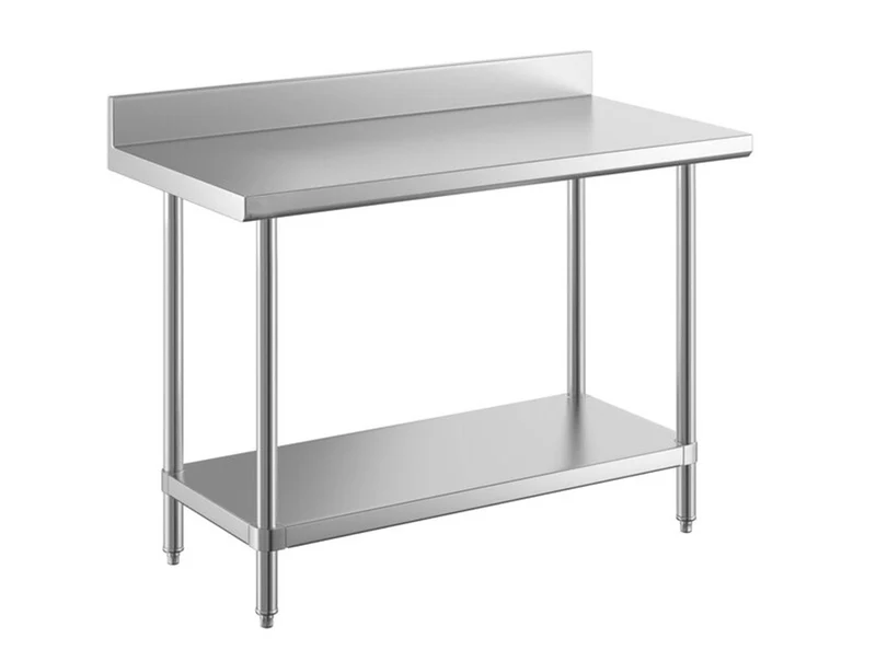 24" x 48" 14-Gauge Stainless Steel Commercial Work Table with 4" Backsplash and Undershelf