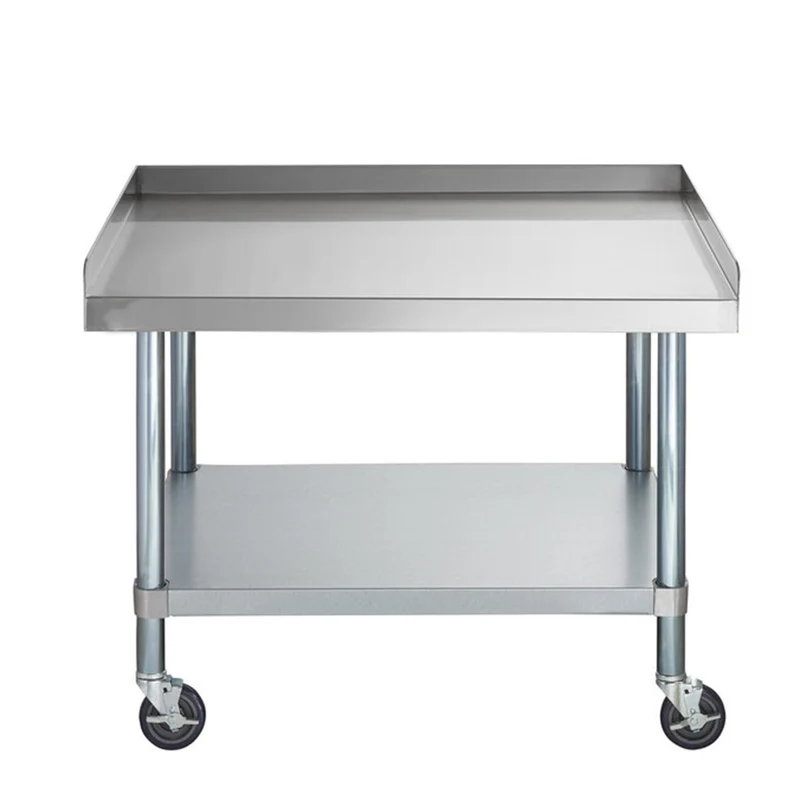Chefco, ES-3036-418W, 30" x 36" 18-Gauge 304 Stainless Steel Equipment Stand with Galvanized Legs, Undershelf, and Casters