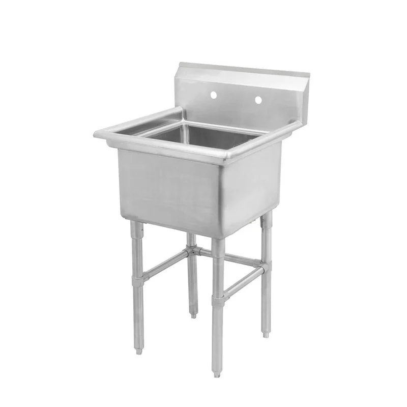 Metal 304, S1C181812-316, 16 Gauge 304 Stainless Steel One Compartment Commercial Sink (24" x 24" x 43.2" )