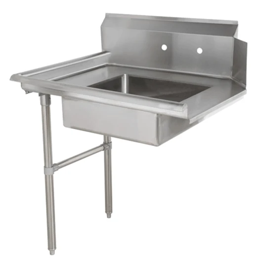 30“ Left Side18 Gauge 304 Stainless Steel Soiled Dish Table （30" x 30" x 44.8"）