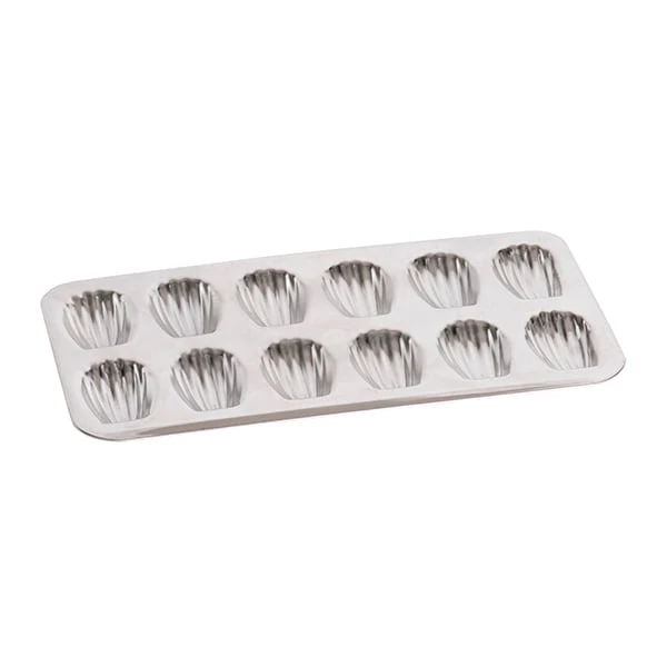 Plaque de 12 madeleines en fer blanc Gobel