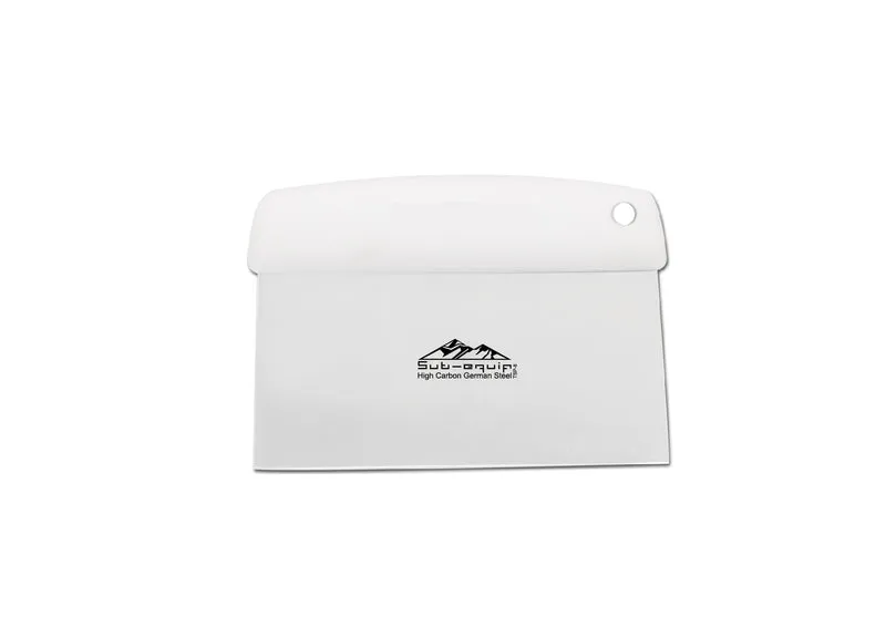 Sub-Equip,DSC-3W,High Carbon German Steel Dough Cutter with White Polypropylene Handle - 6"L Blade