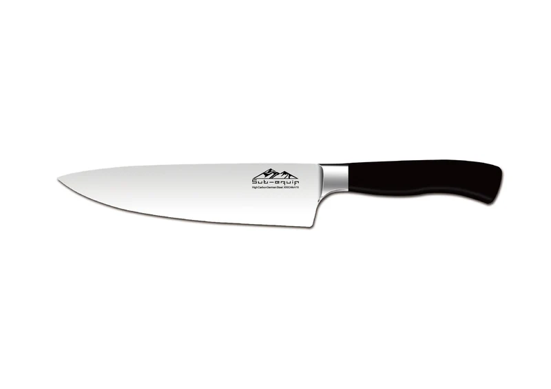 Sub-Equip,KFC-100, High Carbon German Steel X50CrMoV15 Alloy 10" Forged Cooks Knife with Black Handle