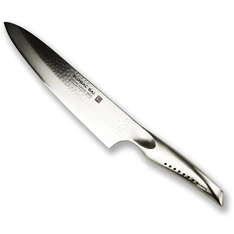 Global SAI-06 Tranchiermesser, Hammerschlagdesign, 25cm, 1 St