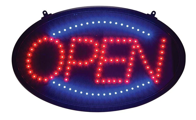 LED-10-Open LED Sign, Oval