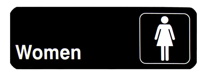 CHEFCO,SGN-396,Information Signs, "Women" Sign,Black,9"W x 3"H
