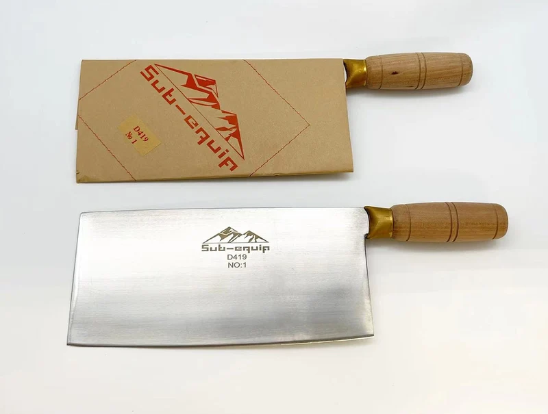 Sub-equip,D419, #1 Stainless Steels SANG Cleaver with Wooden Handle
