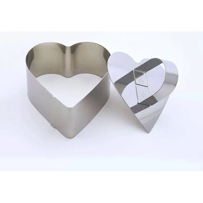 CHEFCO,9896,Mousse Ring with Pusher，Heart Shape(2pcs/set)