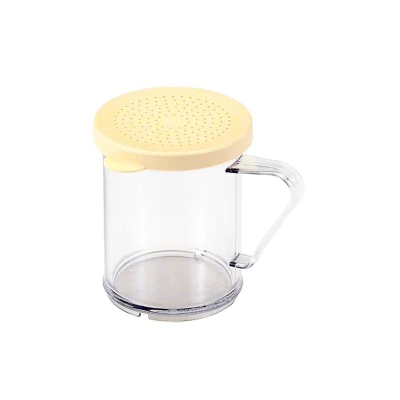 JW-SK280D,10 oz Shaker Dredge,Beige Lid,W/Salt&Pepper Lid,PE+PC