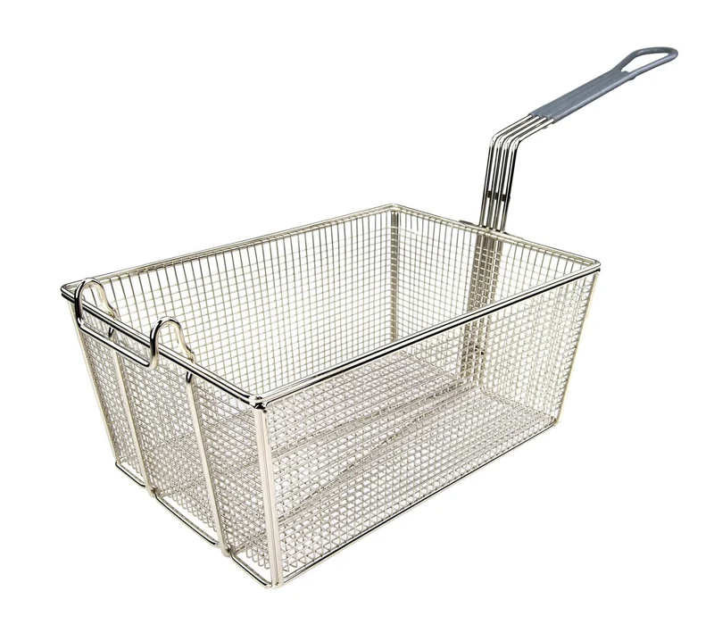 Sub-equip,SE-FB-35S, Stainless Steel Fry Basket with Grey Handle (13-1/4"L x 9-1/2"W x 6"H)