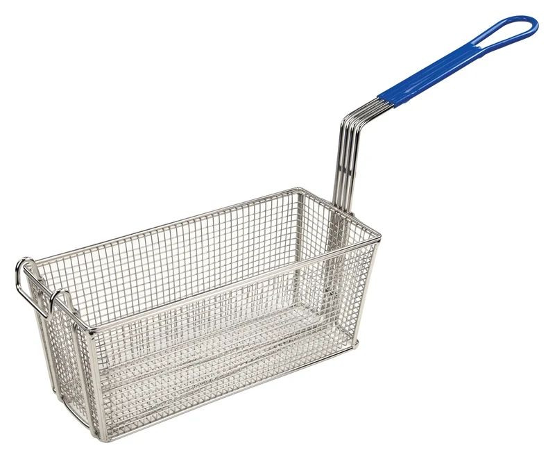 Sub-equip,SE-FB-20S, Stainless Steel Fry Basket with 10" Blue Handle (13-1/4"L x 5-5/8"W x 5-5/8"H)