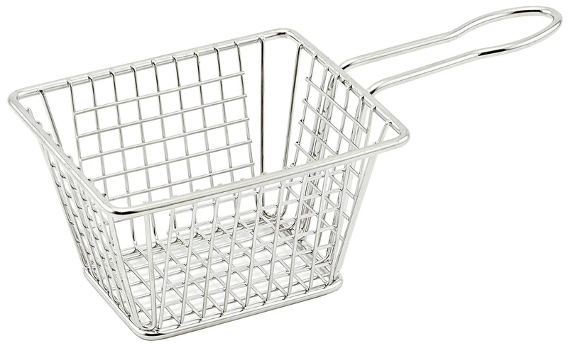 Winco Mini Serving Basket - Rectangular, 5"L x 4"W x 4"H