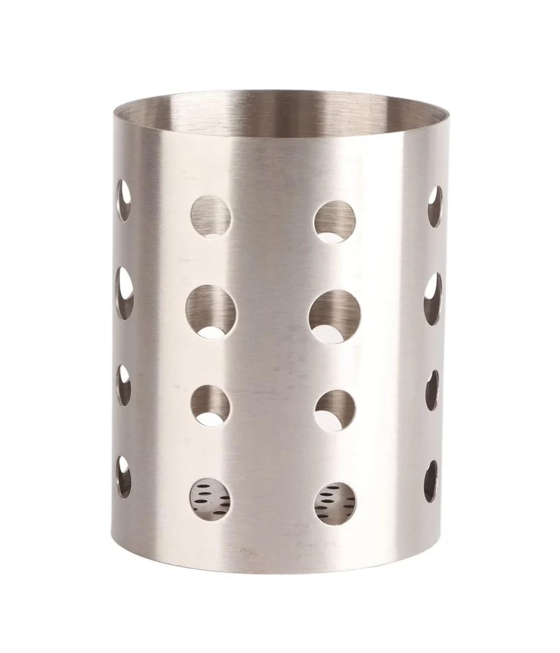 304 Stainless Steel Round Utensil Flatware Holder (13cm Height)- (HOLD-03)