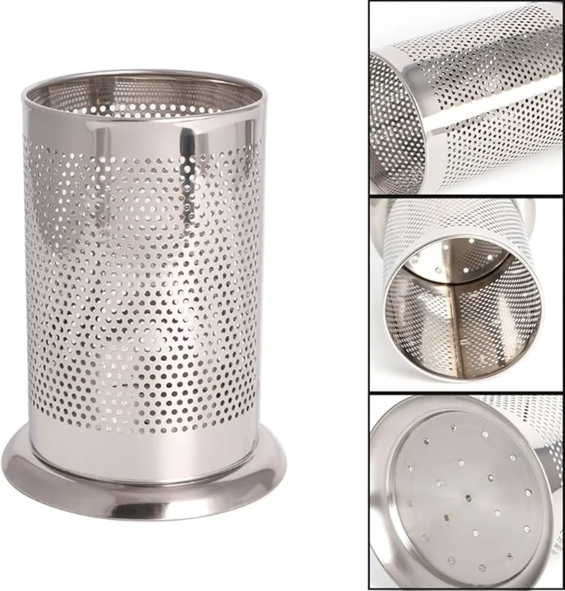 Stainless Steel Round Flatware Holder (17cm Height)-(HOLD-02)