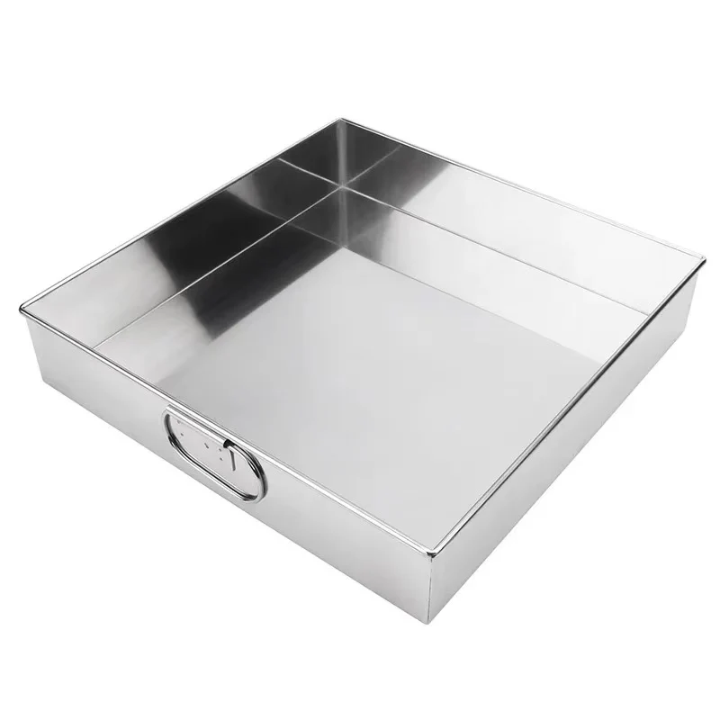 CHEFCO,STS-31S, Stainless Steel Square Food Tray – 12.4" x 12.4" x 2.4" Deep