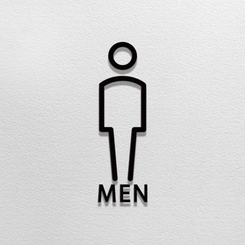 Male and Female Bathroom Sign,WC Wall Stickers,Acrylic Toilet Sign Self-Adhesive