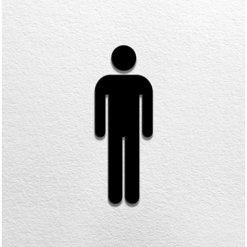 Adhesive Men's and Women's Sign, Bathroom Toilet Gender Sign Decoration(Black)