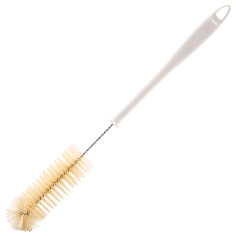 Plastic long handle natural bristle cleaning brush(38cm long)