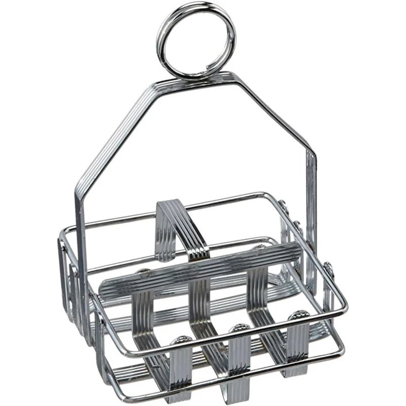 WH-7 - Chrome Plated Cruet Rack for Salt/Pepper Shaker & Sugar Packets