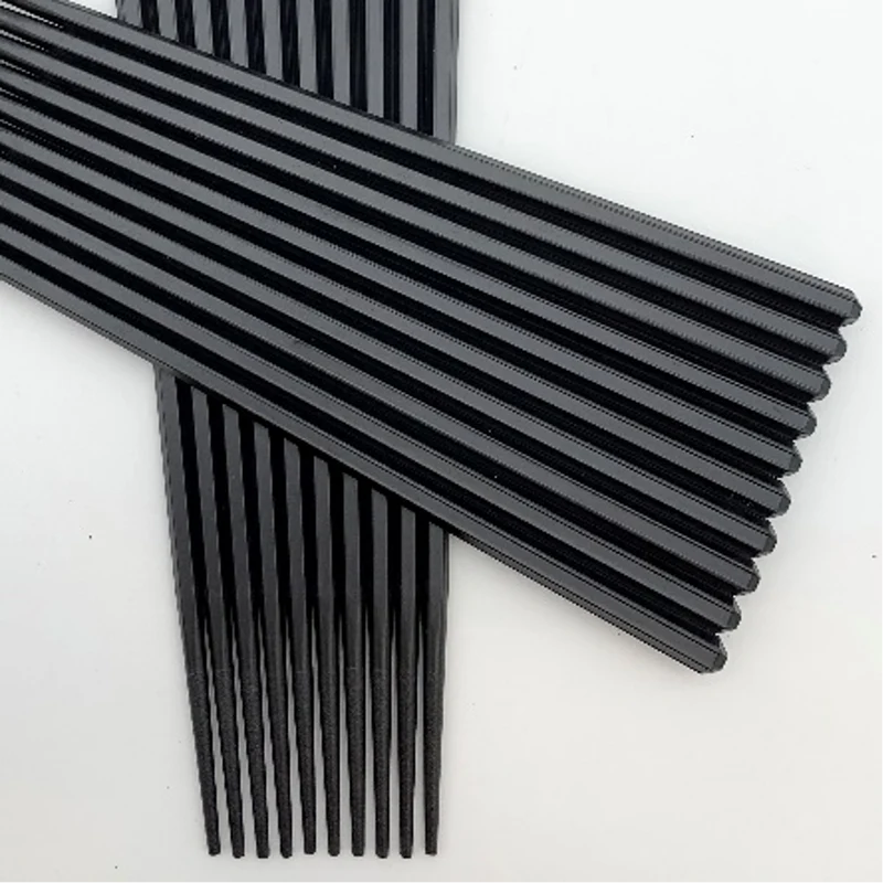CHEFCO,CS-BA9,Black Tapered Alloy Chopsticks, 10 Pairs (9.5")
