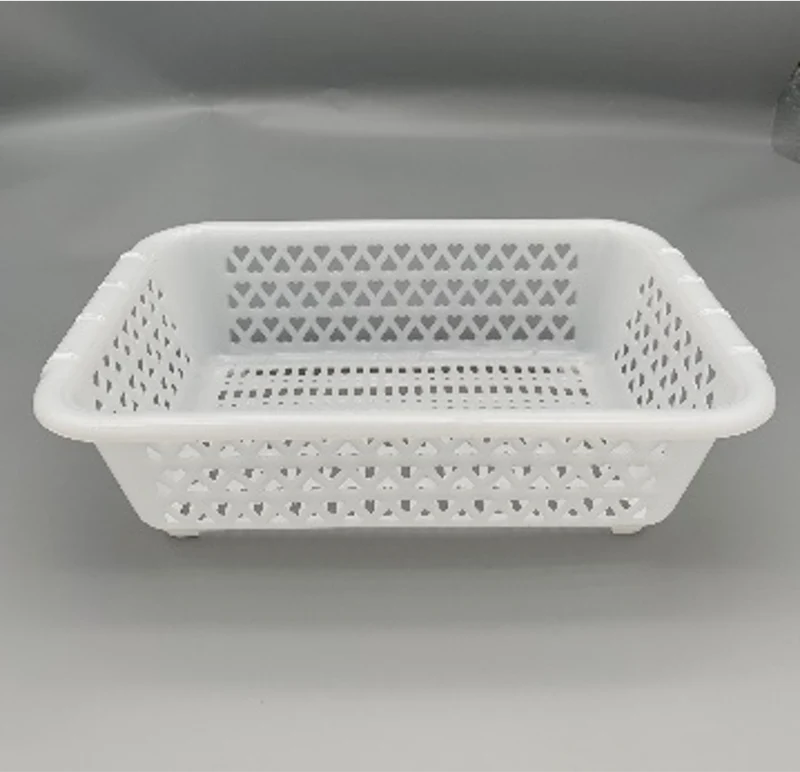 Plastic Rectangular Vegetable Wash Basket (31cmL x24cmW x 9.8cmD, Large Grid)