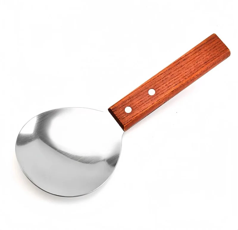 CHEFCO,WFS-4, Large Stainless Steel Food Paddle with Wood Handle(95mm/3.74" Dia)