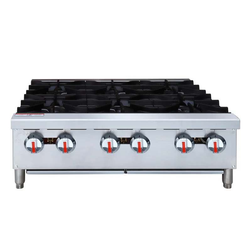 Turbo Range,TR-HP36HD-J, Natural Gas 6 Burner, 36" Hot Plate -180,000 BTU