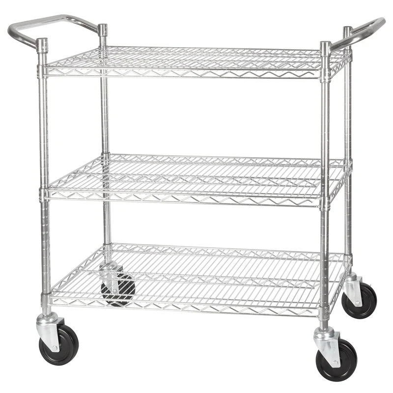 3-Tier Wire Shelving Cart 18" X 36" (VCCD-1836B)