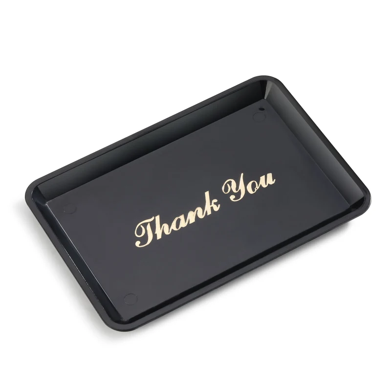 CHEFCO,TT-46BK,Tip Tray with "Thank You" Gold Imprint