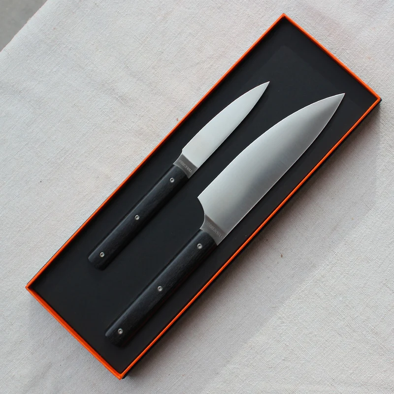 Coffret couteaux de cuisine manche en bois sombre 9.47