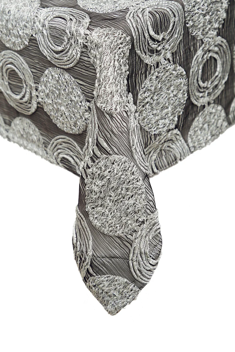 Pewter Circles Table Cloth